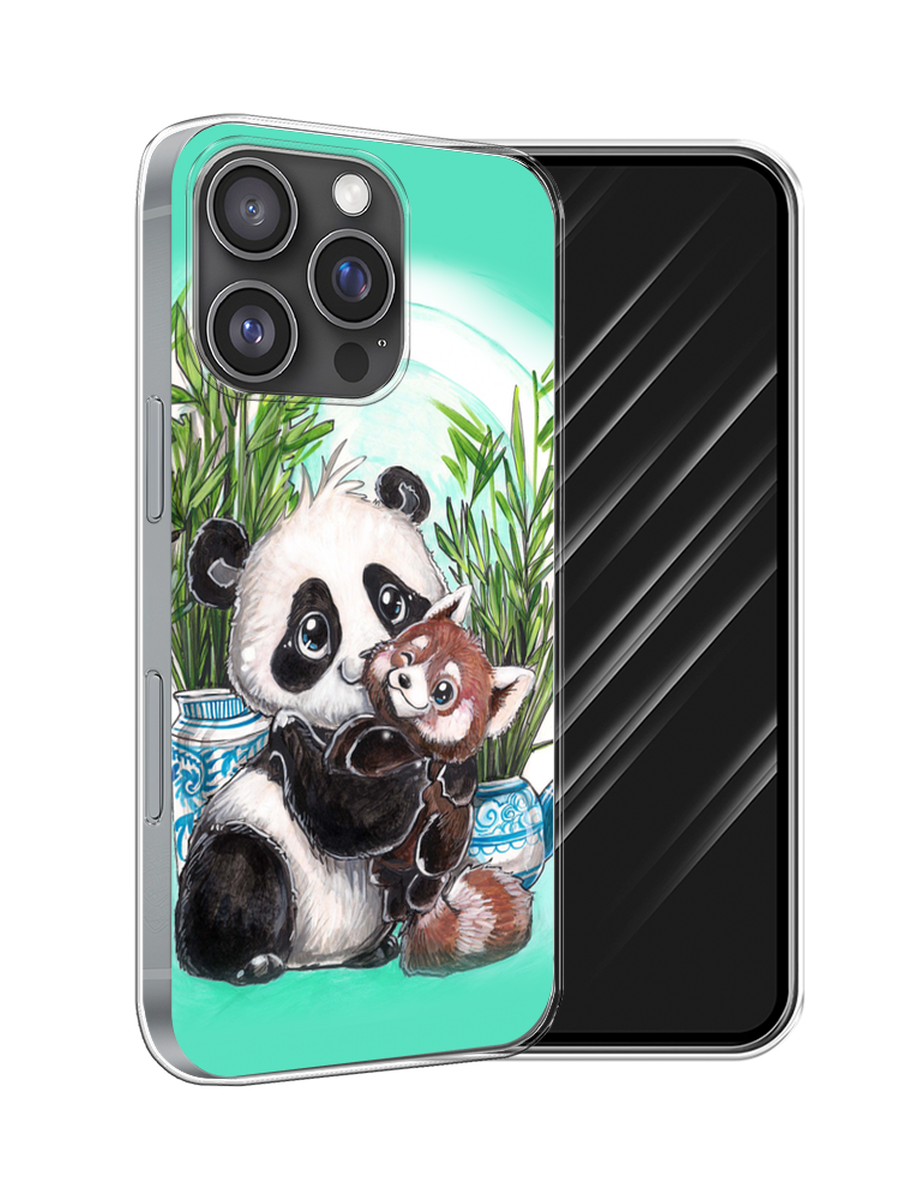 

Чехол Awog на Apple iPhone 16 Pro "Друзья зверята", Бирюзовый;белый;черный, 16250-1