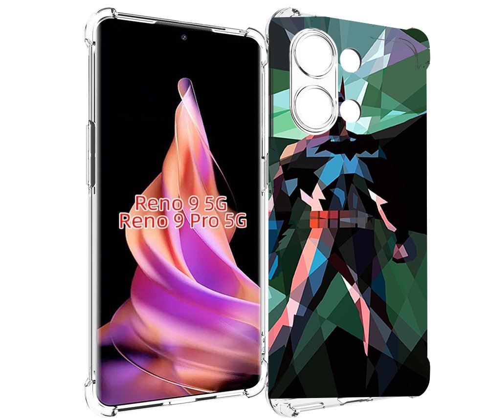 

Чехол MyPads полигональный-бэтмен-арт для Oppo Reno 9/Reno 9 Pro, Прозрачный, Tocco