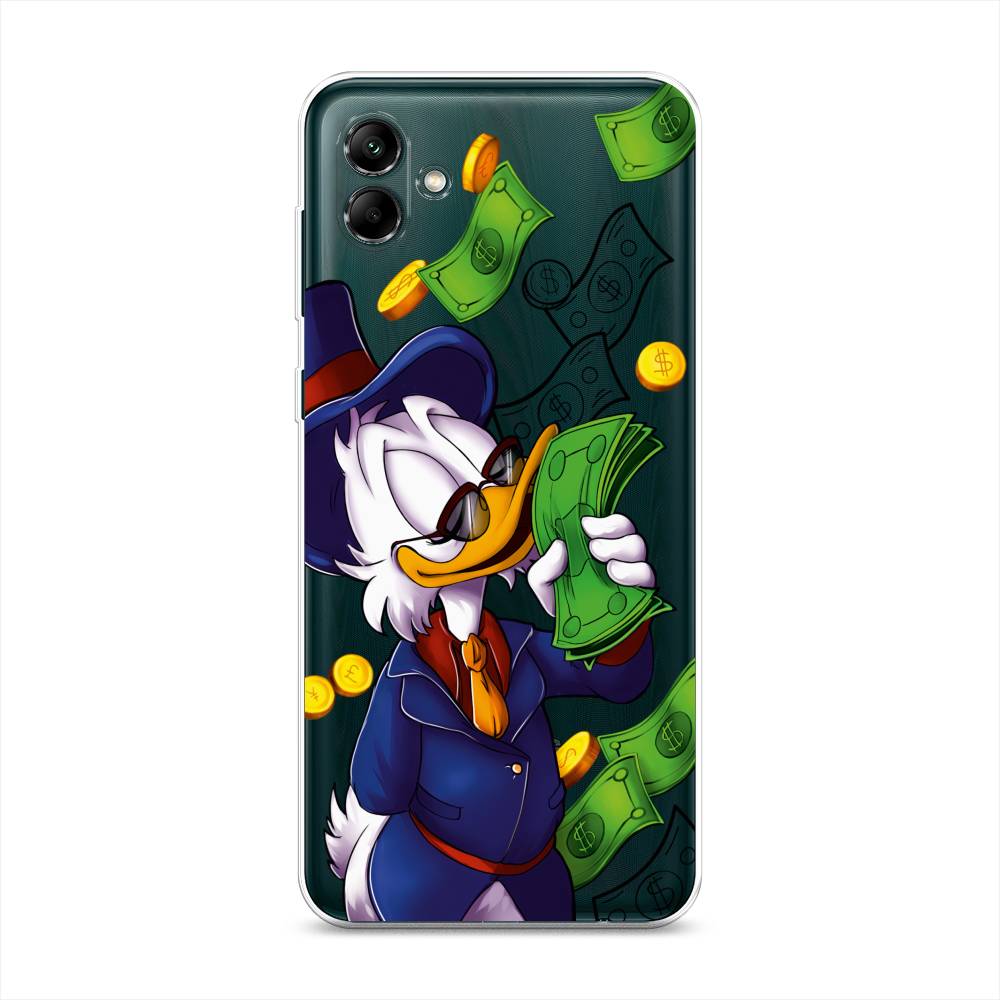

Чехол на Samsung Galaxy A04 "Scrooge McDuck with Money", Синий;зеленый;белый, 2107050-6