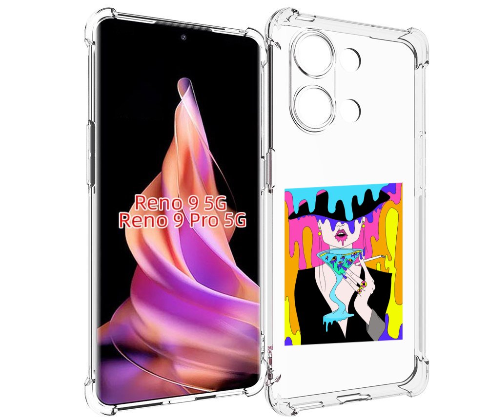 

Чехол MyPads плавленая девушка акварель женский для Oppo Reno 9/Reno 9 Pro, Прозрачный, Tocco