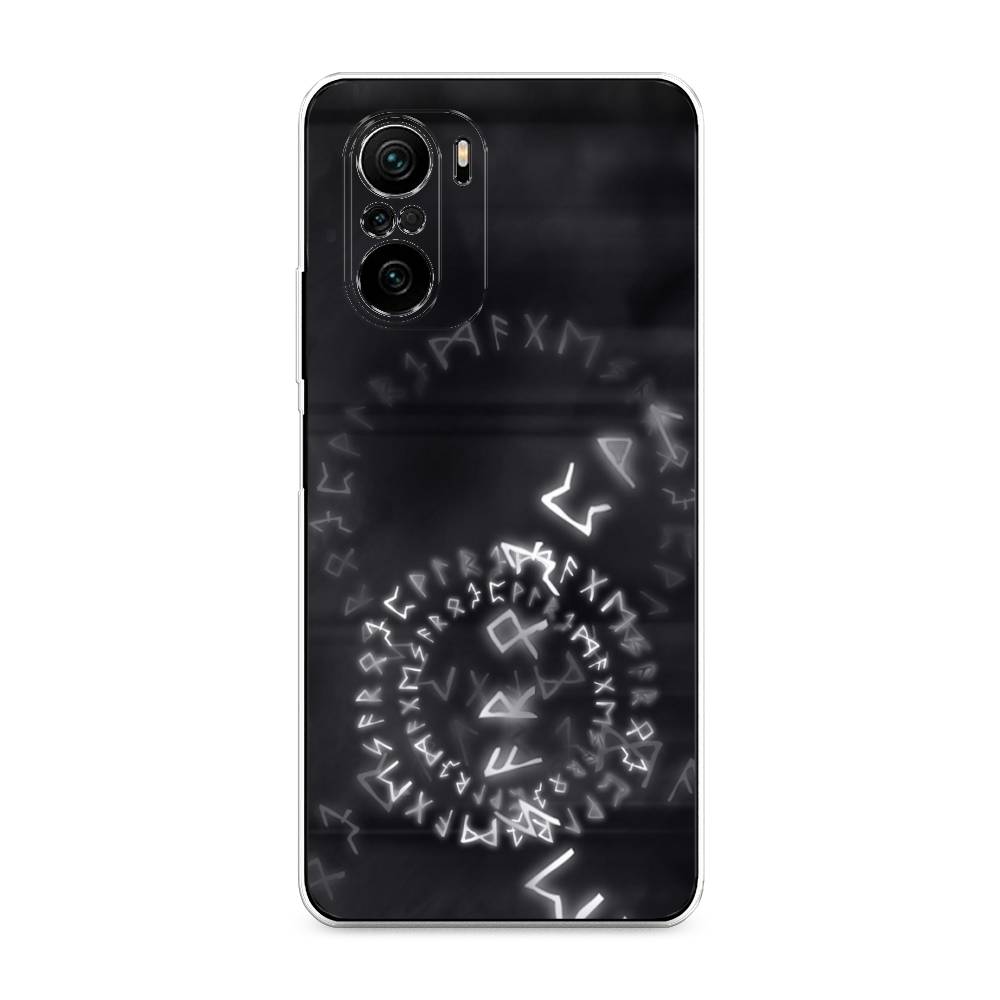 

Чехол на Xiaomi Poco F3 "Руны", Серый;черный, 312650-3