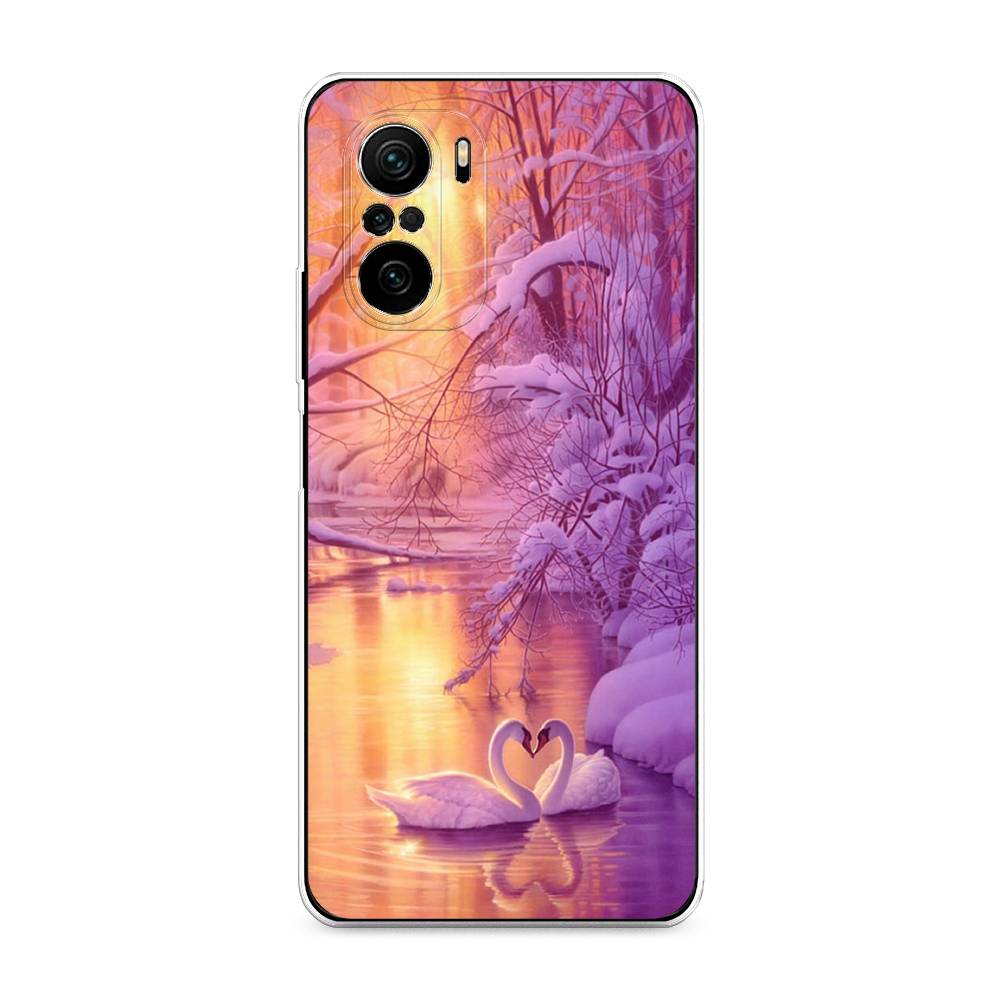 

Чехол на Xiaomi Poco F3 "Зима 1", Фиолетовый;желтый, 312650-2