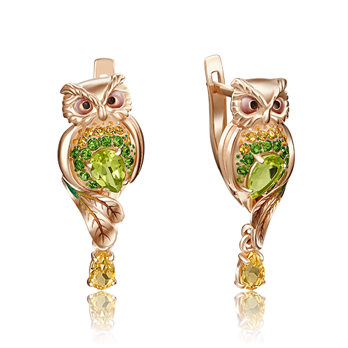 

Серьги из красного золота с хромдиопсидом PLATINA jewelry 02-4128-00-710-1110-57, 02-4128-00-710-1110-57