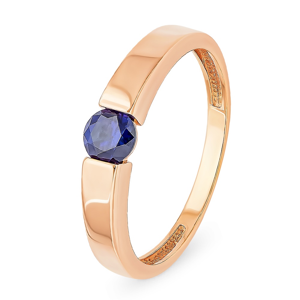 

Кольцо из золота р.  585Gold 101013789, сапфир искусственный, 101013789