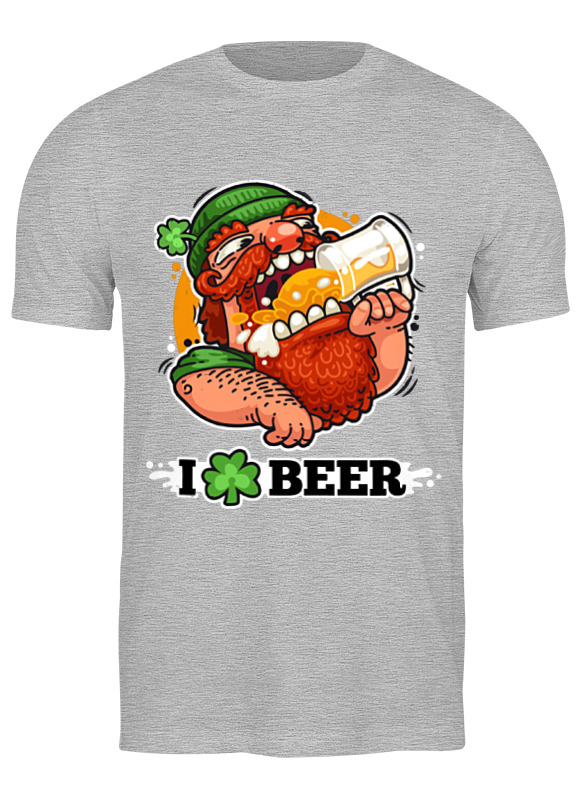 

Футболка мужская Printio Я люблю пиво (i love beer) 0715850 серая L, Серый, Я люблю пиво (i love beer) 0715850