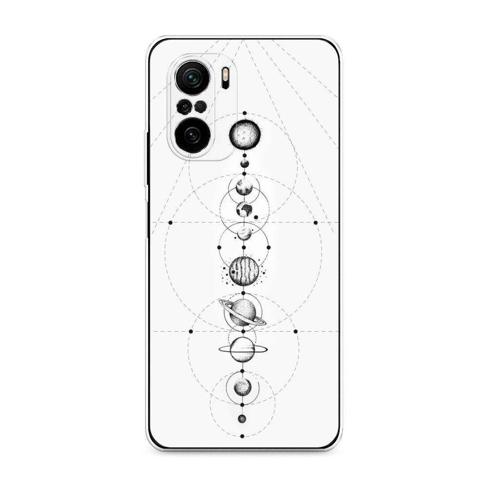 

Чехол на Xiaomi Poco F3 "Парад планет", Серый, 312650-2