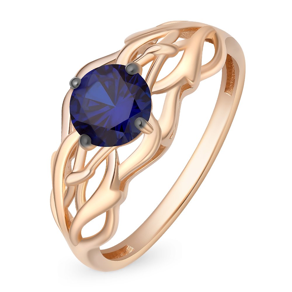 

Кольцо из золота р.  585Gold 101011550, сапфир искусственный, 101011550