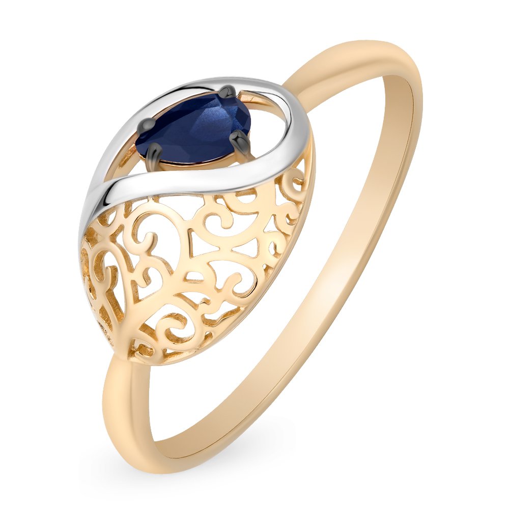 

Кольцо женское из красного золота с сапфиром 585Gold 101011543, р. 17, 101011543
