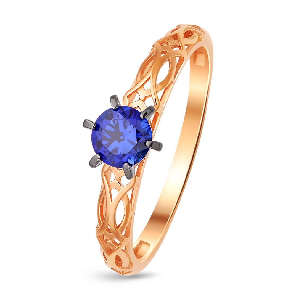 

Кольцо женское из красного золота с сапфиром 585Gold 101011530, р, 101011530