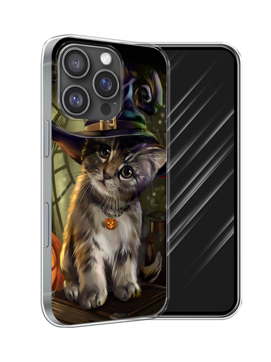 

Чехол Awog на Apple iPhone 16 Pro "Кот на Хэллоуин", Зеленый;серый, 16250-1