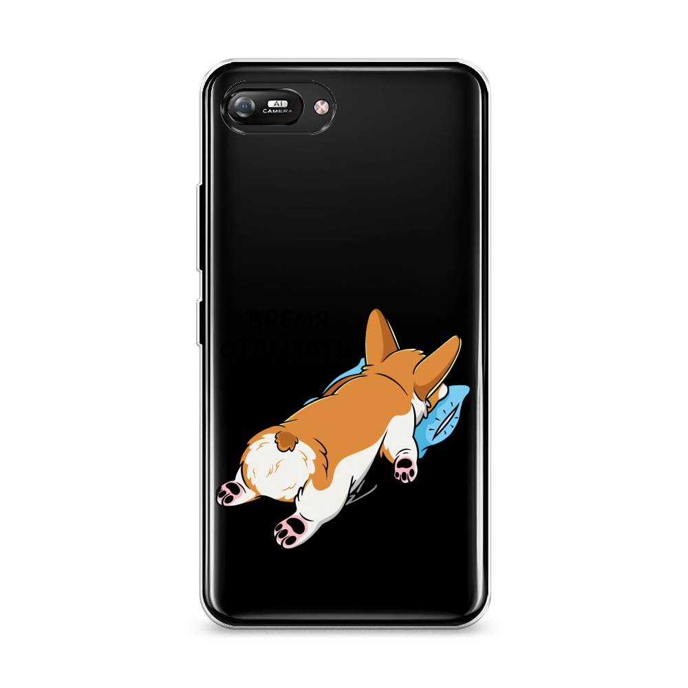 

Чехол на Itel A25 "Корги отдыхает", Черный;коричневый;голубой, 3200950-1