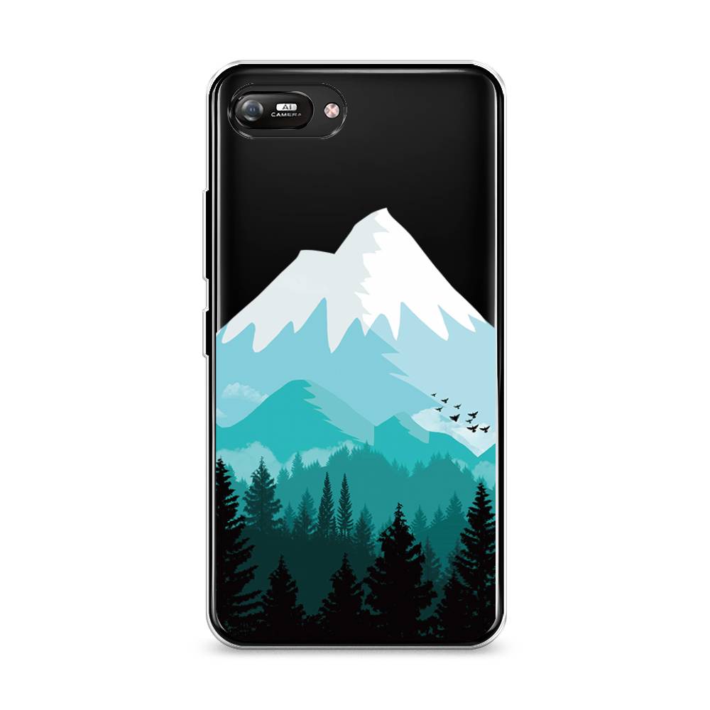 

Чехол на Itel A25 "Синяя снежная гора", Белый;голубой, 3200950-2
