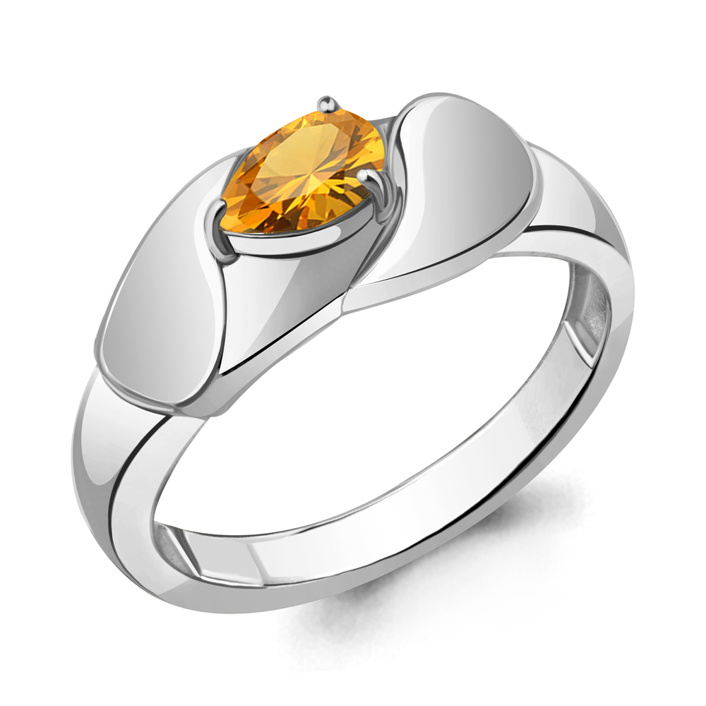 

Кольцо из серебра с цитрином Aquamarine Aquamarine 6968706_925_р р. 19, 6968706_925_р