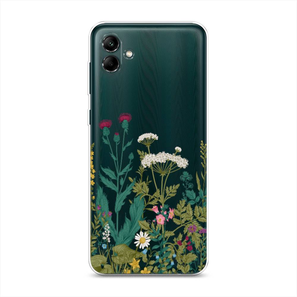 

Чехол на Samsung Galaxy A04 "Дикие полевые цветы", Зеленый;розовый;белый, 2107050-2