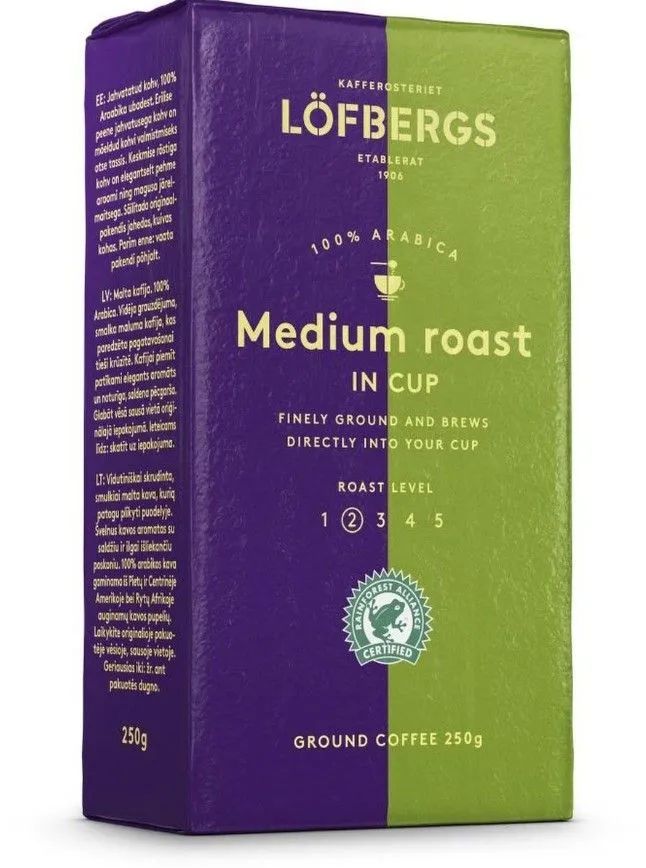 Кофе молотый Lofbergs Medium Roast In Cup, 250 гр