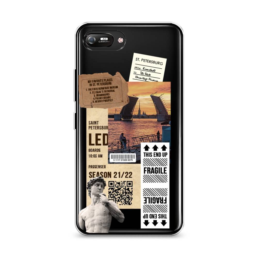 

Чехол на Itel A25 "Санкт-Петербург коллаж", Коричневый;бежевый;белый, 3200950-6