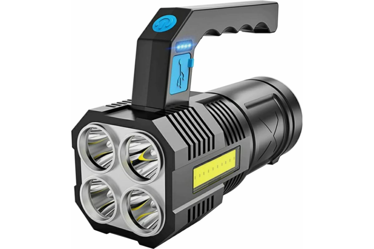 

Аккумуляторный фонарь Ultraflash LED53766, черный, 4LED+COB, 3 Вт, 4 режима, USB, LED53766