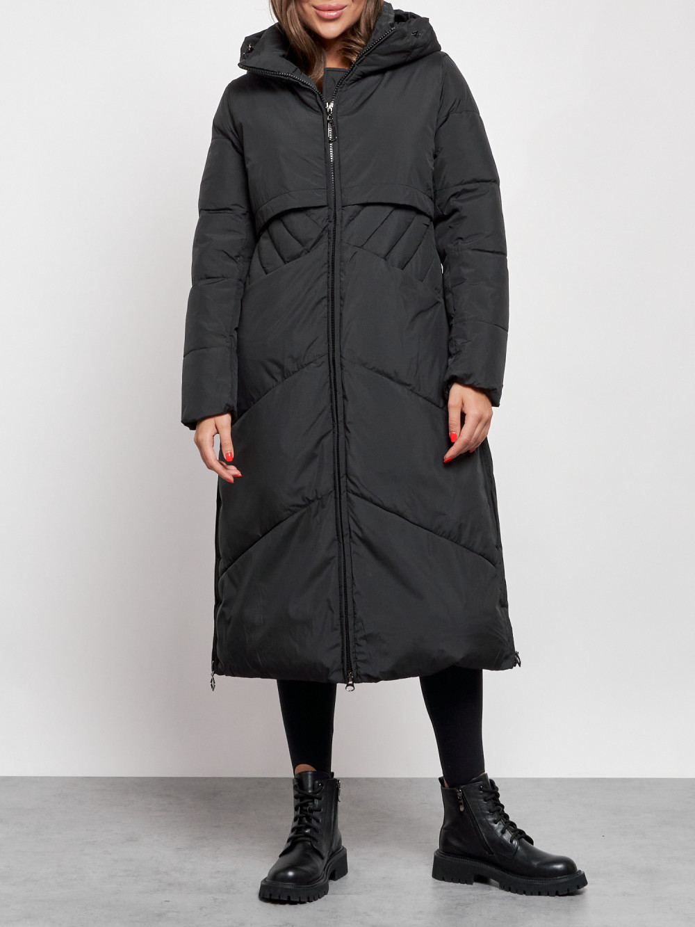 Пальто женское NoBrand AD52356 черное L