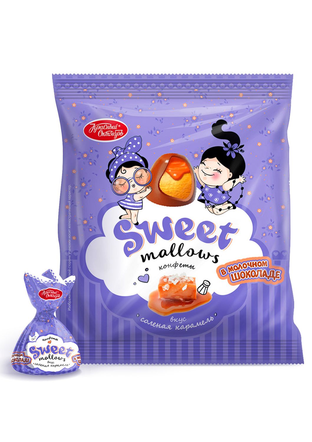 

Конфеты Красный октябрь Sweet Mallows в молочном шоколаде с соленой карамелью, 150г