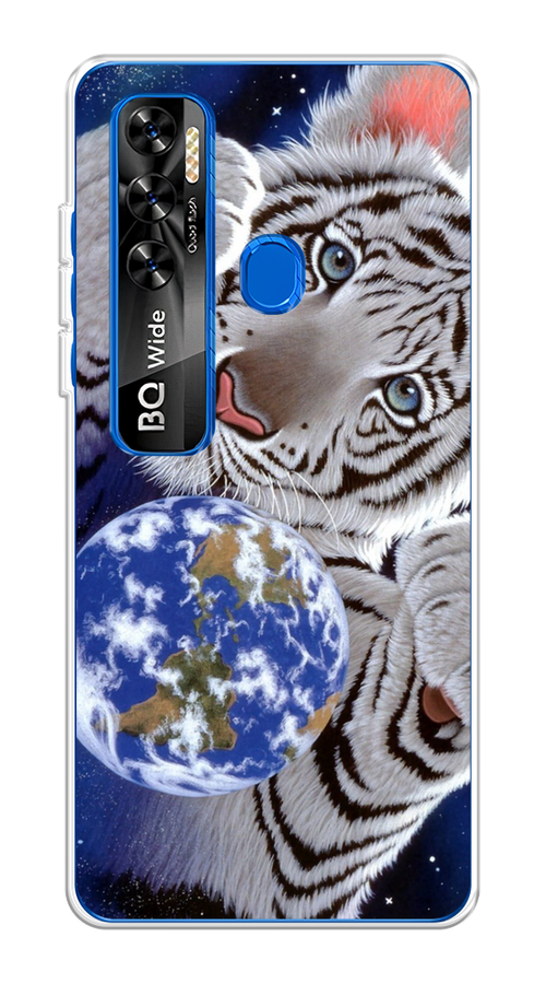 

Чехол на BQ 6868L "Тигренок и Земля", Синий;белый;черный, 202550-1