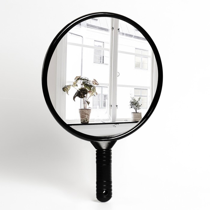 Зеркало с ручкой Queen Fair d зеркальной поверхности 24,5 см, цвет чёрный