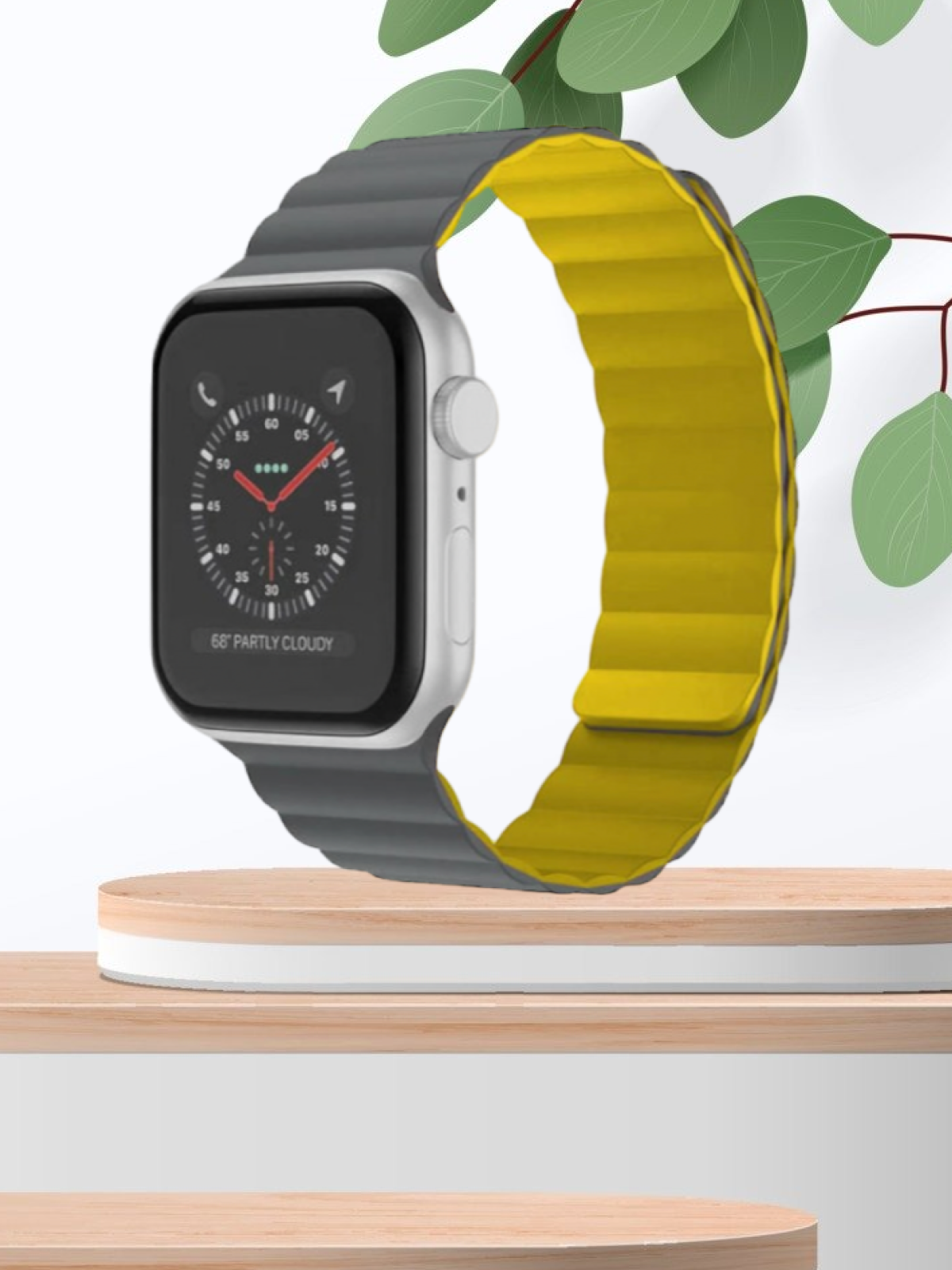 Силиконовый ремешок с магнитной застежкой MUTURAL для Apple Watch 38/40/41mm GREY&YELLOW MO LAN желтый