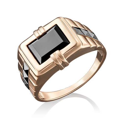 

Кольцо из комбинированного золота с ониксом р.  PLATINA jewelry 01-4805-00-281-1111-46, 01-4805-00-281-1111-46
