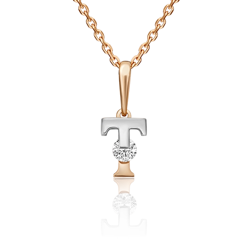 

Подвеска из комбинированного золота с фианитом PLATINA jewelry 03-3119-Т-501-1111-38, 03-3119-Т-501-1111-38