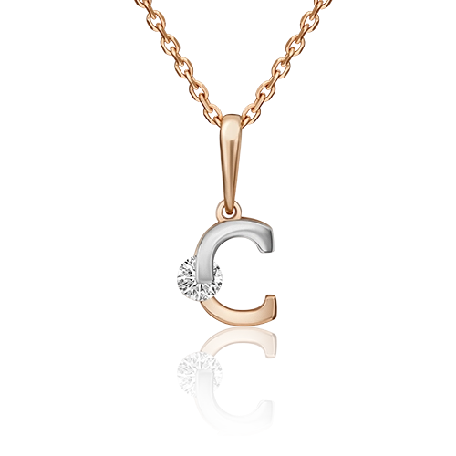 

Подвеска из комбинированного золота с фианитом PLATINA jewelry 03-3119-С-501-1111-38, 03-3119-С-501-1111-38