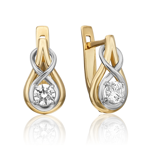 

Серьги из комбинированного золота с фианитом PLATINA jewelry 02-4467-00-501-1121-38, 02-4467-00-501-1121-38