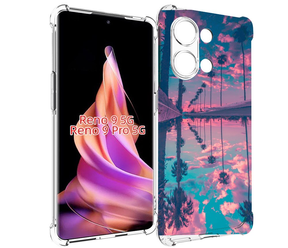 

Чехол MyPads отражение-пальм для Oppo Reno 9/Reno 9 Pro, Прозрачный, Tocco