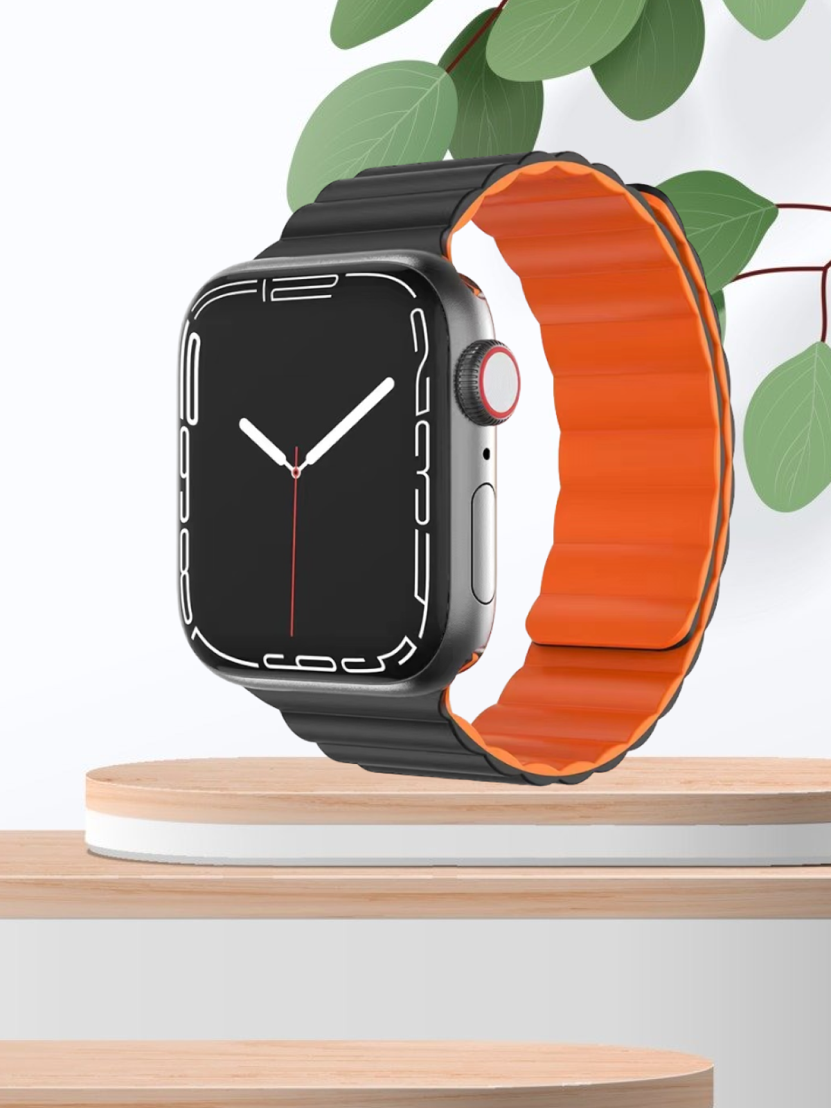 

Силиконовый ремешок с магнитной застежкой MUTURAL для Apple Watch 38/40/41mm BLACK&ORANGE, Черный, MO LAN