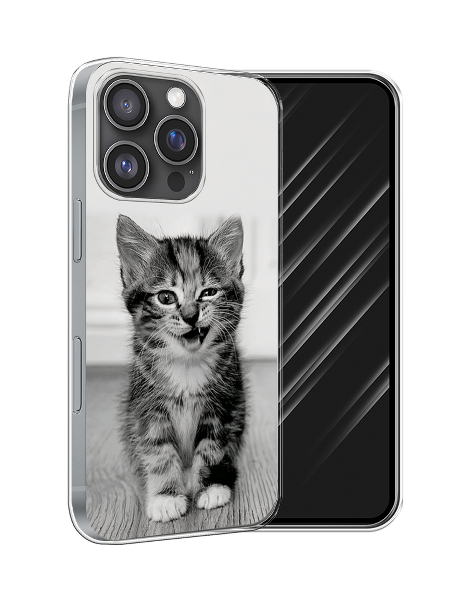 

Чехол Awog на Apple iPhone 16 Pro "Подмигивающий котенок", Черный;серый, 16250-1