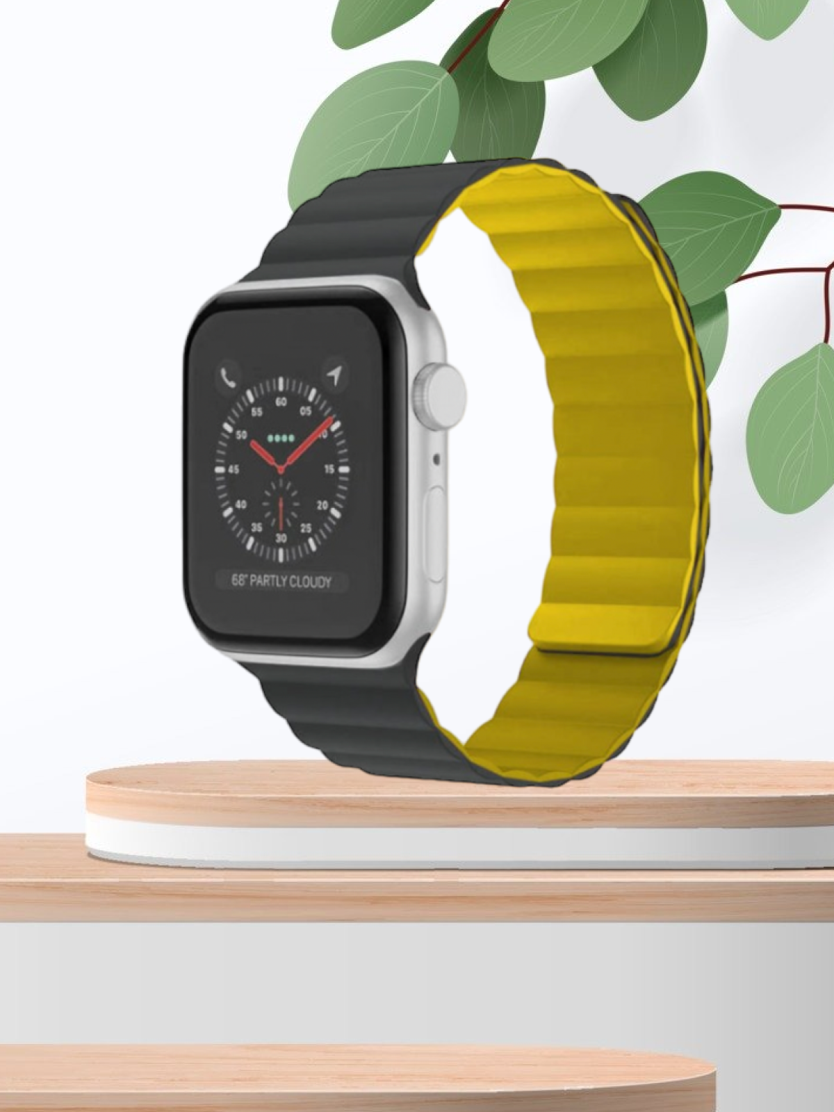 

Силиконовый ремешок с магнитной застежкой MUTURAL для Apple Watch 38/40/41mm BLACK&YELLOW, Черный, MO LAN