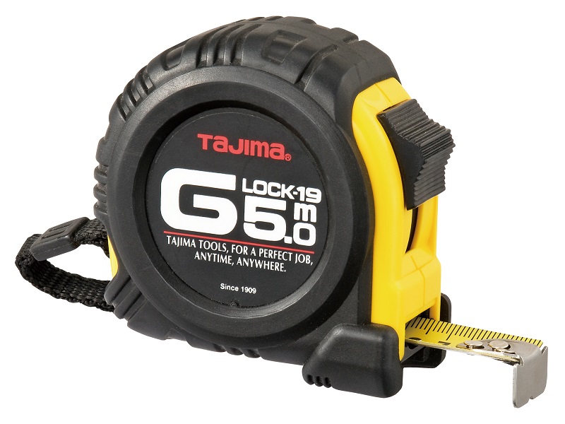 Рулетка TAJIMA G-Lock G5P50MT 5м/25мм, обрезин.корпус, двухсторонняя лента