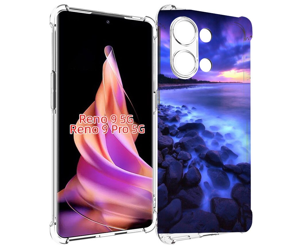 

Чехол MyPads неоновый берег для Oppo Reno 9/Reno 9 Pro, Прозрачный, Tocco