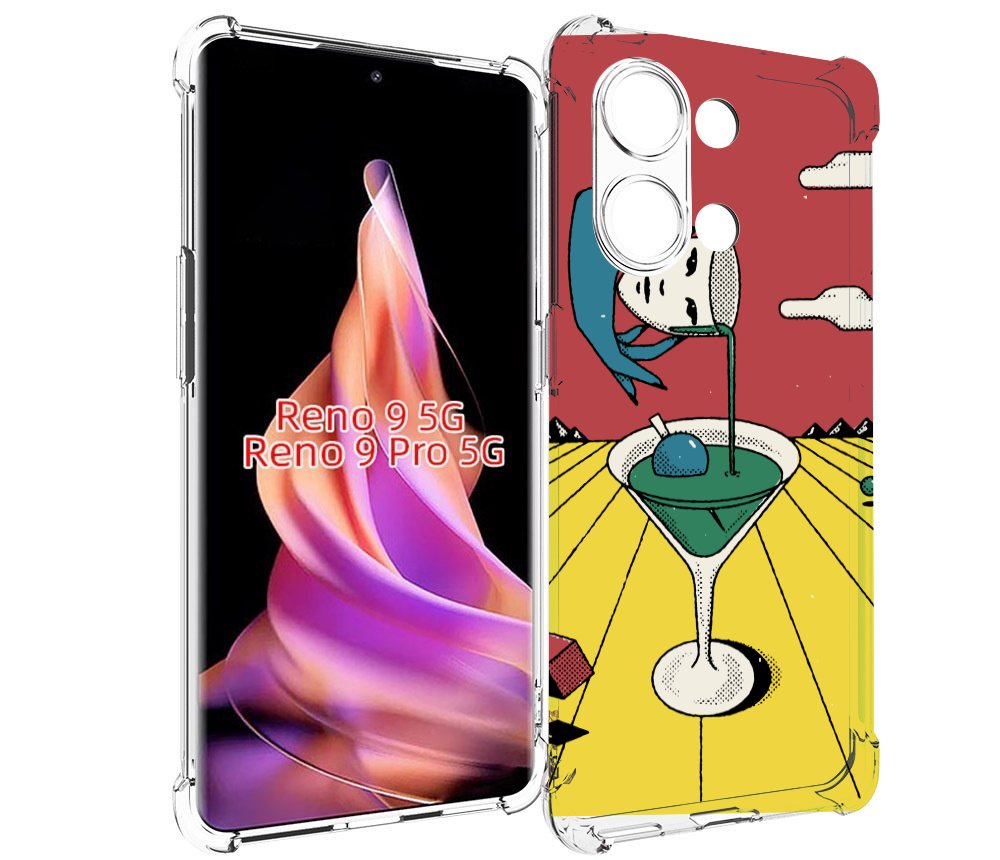 

Чехол MyPads необычный напиток для Oppo Reno 9/Reno 9 Pro, Прозрачный, Tocco