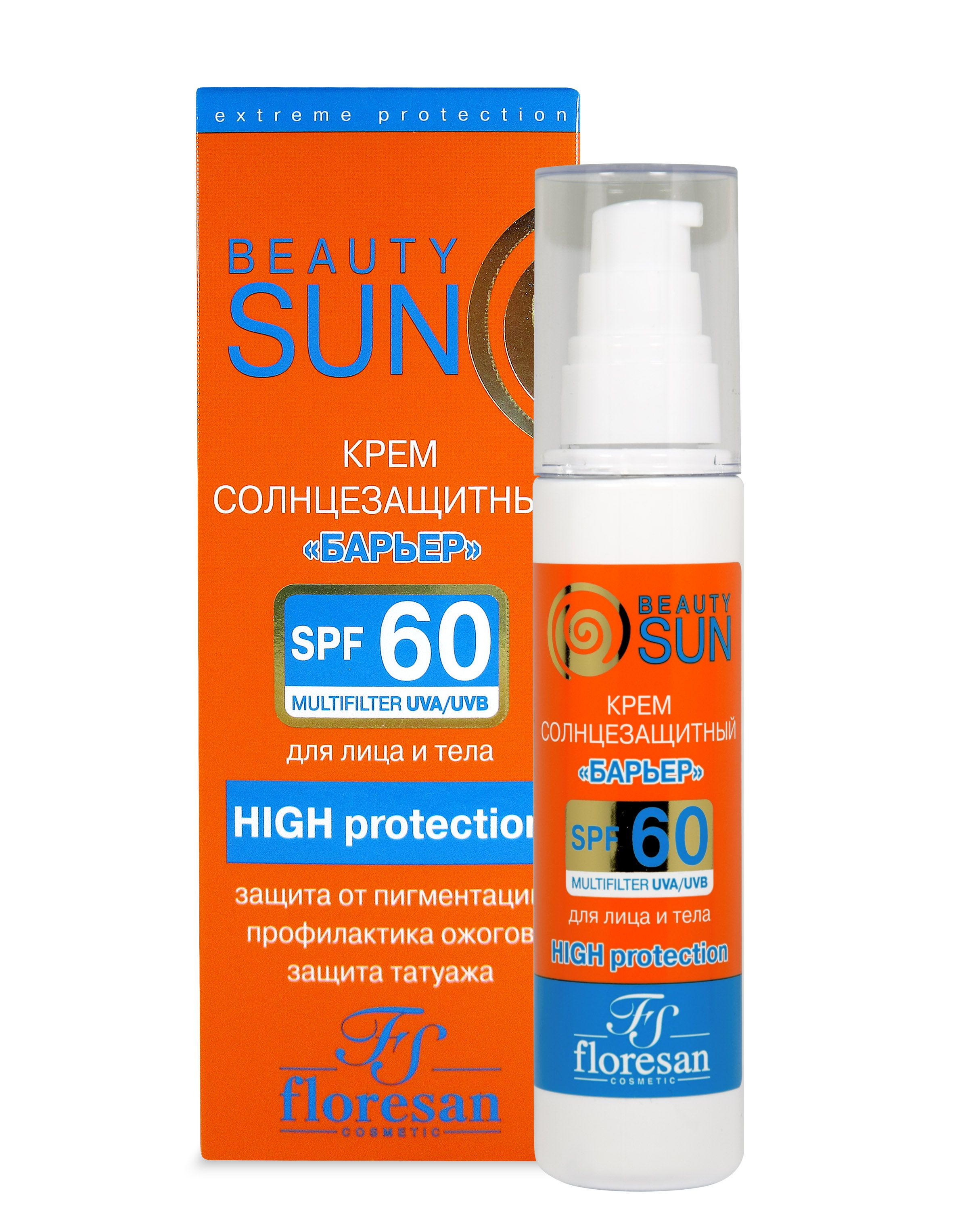 

Солнцезащитный крем Floresan Beauty Sun барьер SPF60 75 мл, Ф-1205W