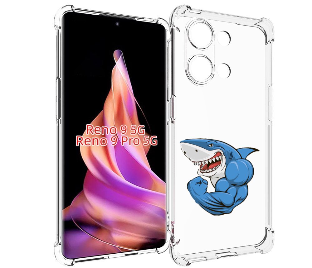 

Чехол MyPads накаченная акула для Oppo Reno 9/Reno 9 Pro, Прозрачный, Tocco
