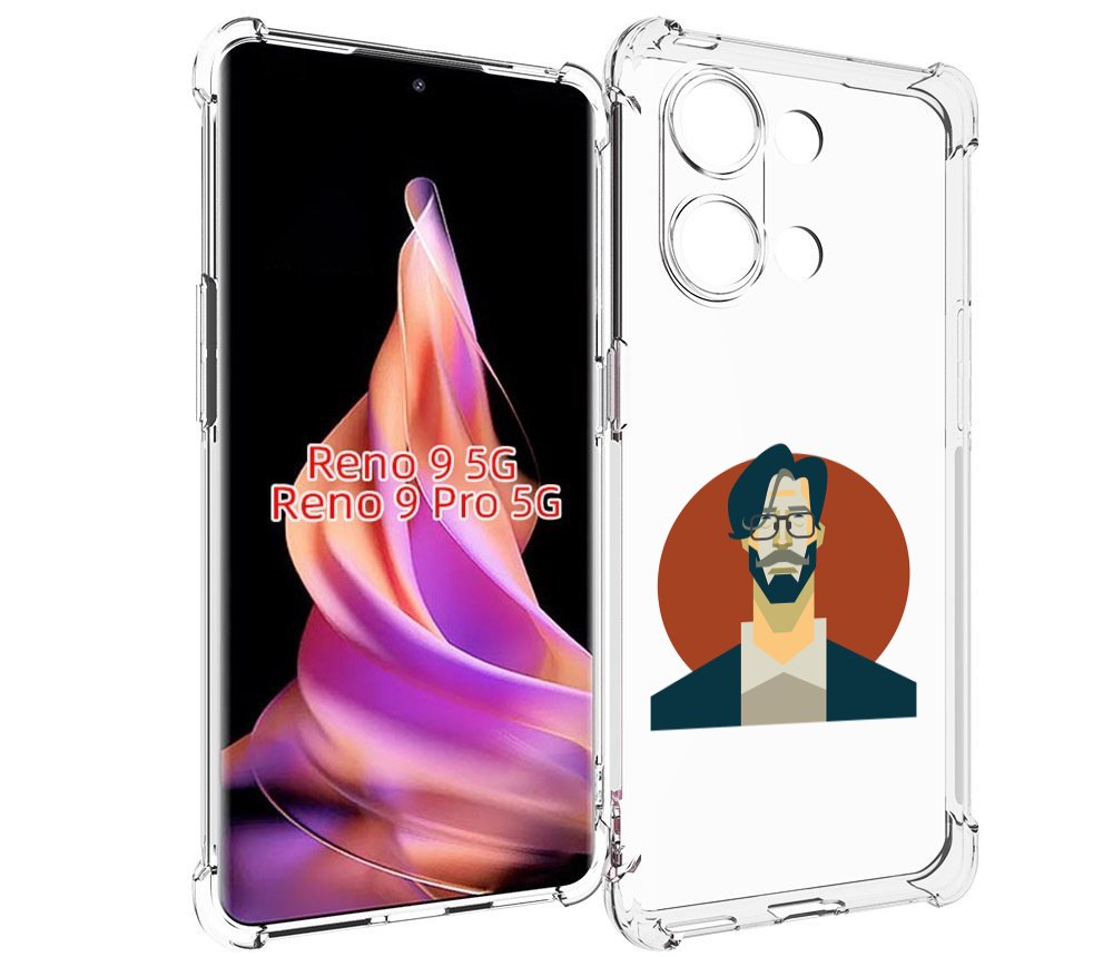 

Чехол MyPads мужичек-в-очках для Oppo Reno 9/Reno 9 Pro, Прозрачный, Tocco