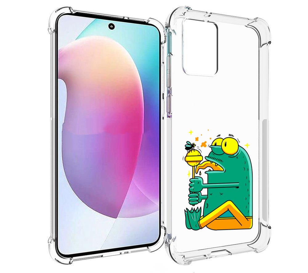 

Чехол MyPads Зеленая лягушка с чупа чупсом для Motorola Edge 30 Neo, Прозрачный, Tocco