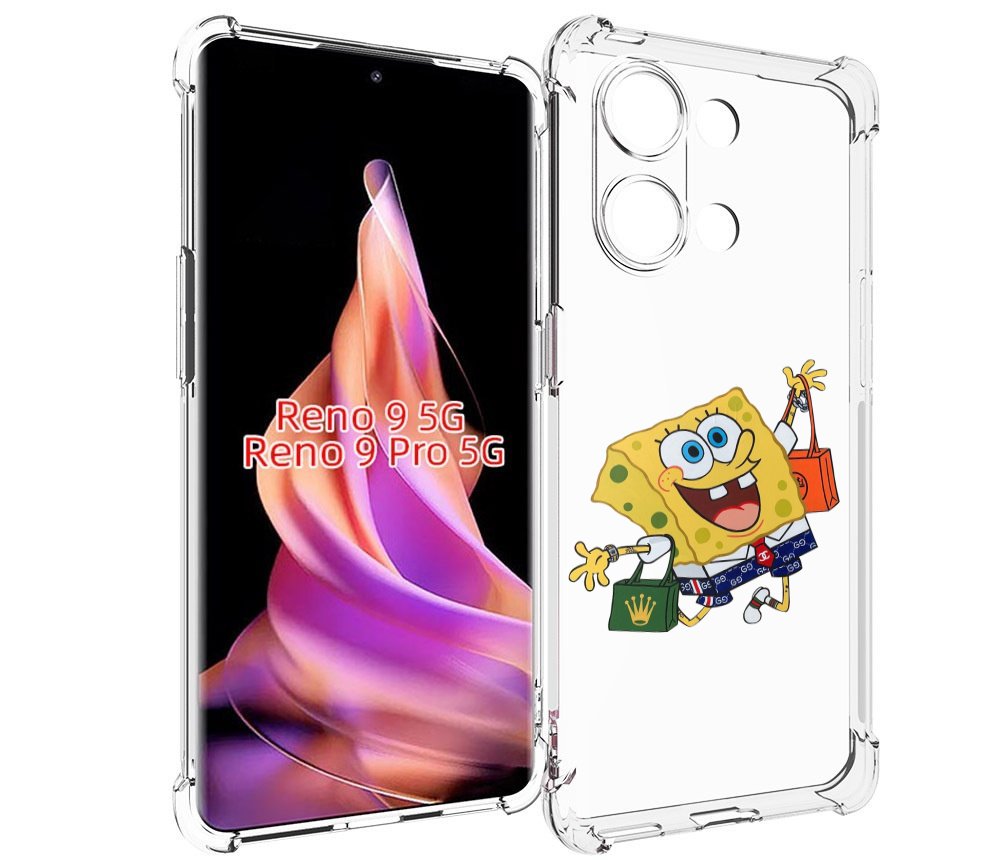 

Чехол MyPads модный-спанч-боб для Oppo Reno 9/Reno 9 Pro, Прозрачный, Tocco