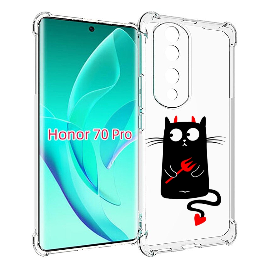 

Чехол MyPads Кот демон для Honor 70 Pro / 70 Pro Plus, Прозрачный, Tocco
