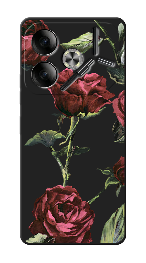 

Чехол Awog на Tecno Pova 6 "Бордовые розы фон", Бордовый, 305352-1