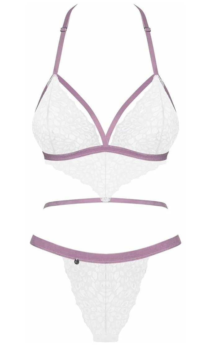

Боди Obsessive Lilyanne teddy, Белый, L/XL, Белый;фиолетовый, Lilyanne teddy