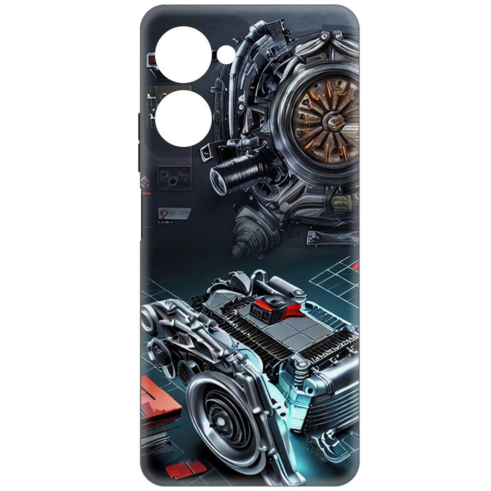 

Чехол-накладка Софт Моторы для Realme 10 Pro, Черный