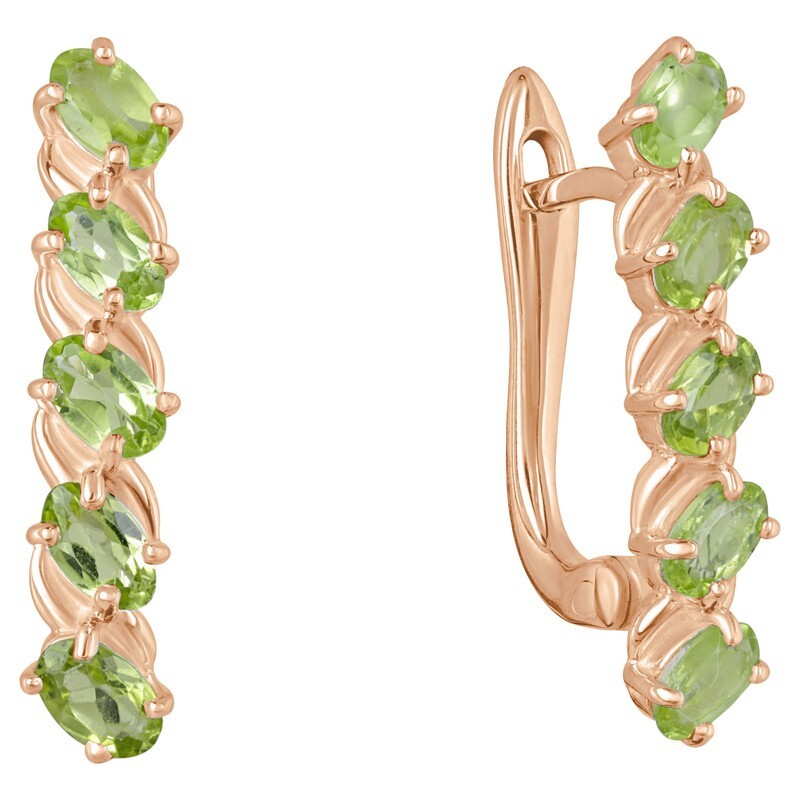 

Серьги из серебра с хризолитом LAZURIT-ONLINE 7975RG, 7975RG