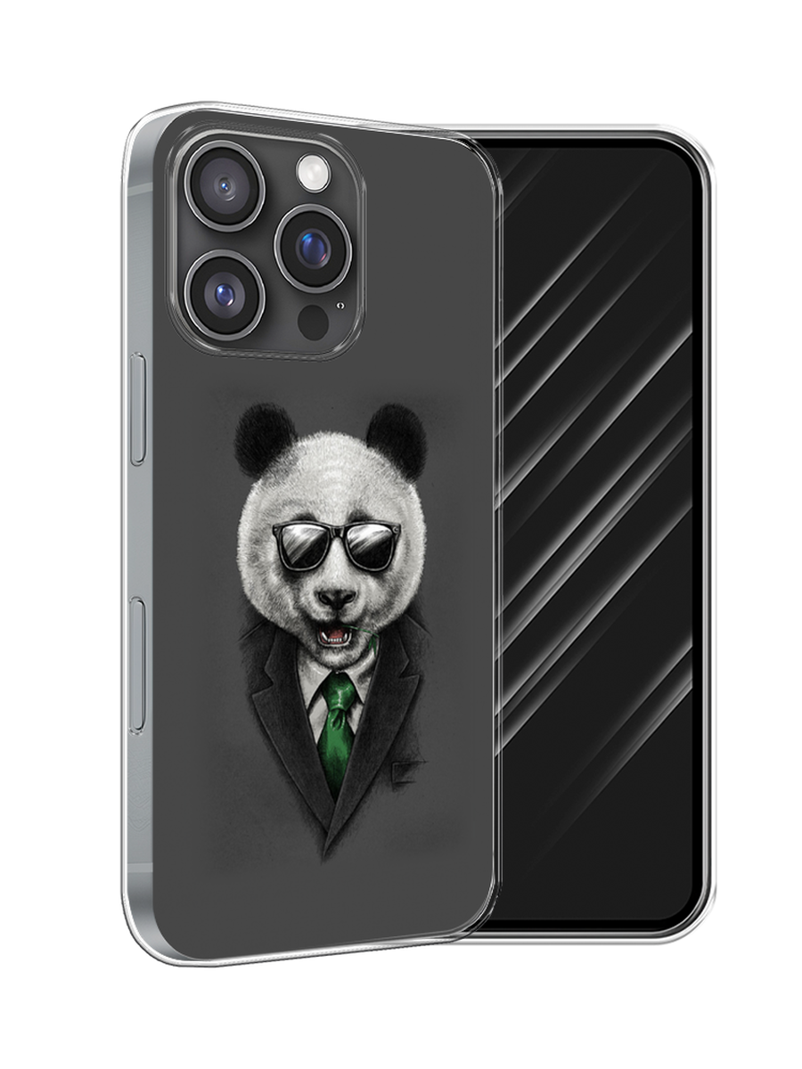 

Чехол Awog на Apple iPhone 16 Pro "Деловая панда", Серый;зеленый, 16250-1