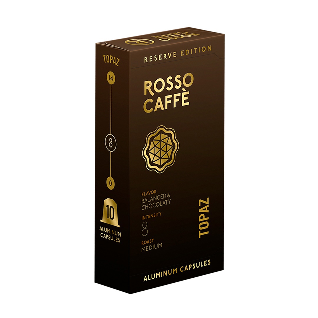 

Кофе в капсулах Rosso Caffe Reserve Topaz для кофемашины Nespresso, 10 капсул