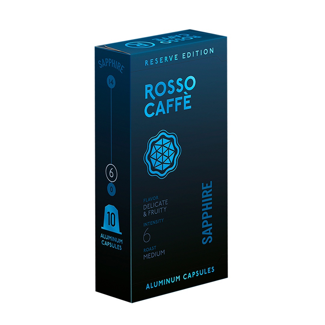 

Кофе в капсулах Rosso Caffe Reserve Sapphire для кофемашины Nespresso, 10 капсул